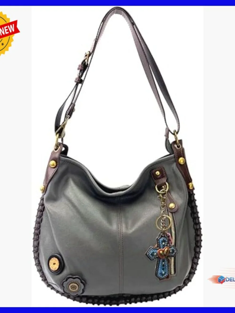 Large Convertible Hobo Crossbody Shoulder Bag Faux Leather Adjustable Strap